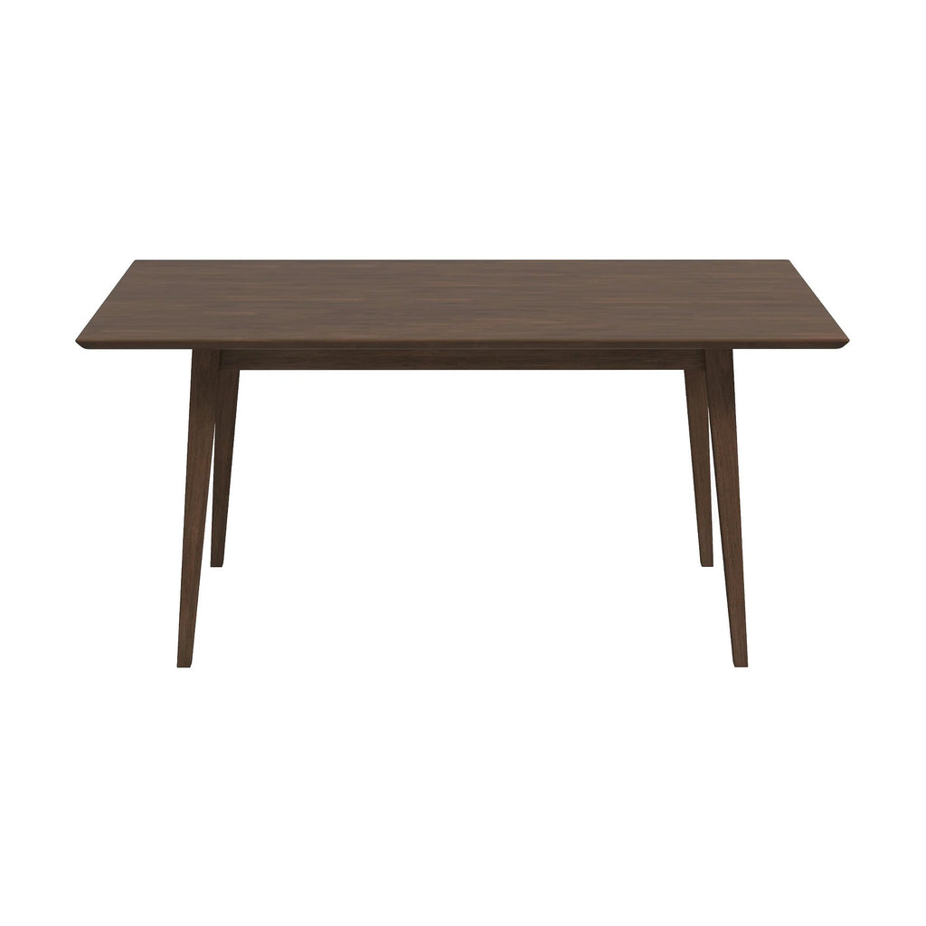 Modern Solid Wood Dining Table Set for 4, Walnut-Brown, Mid-Century