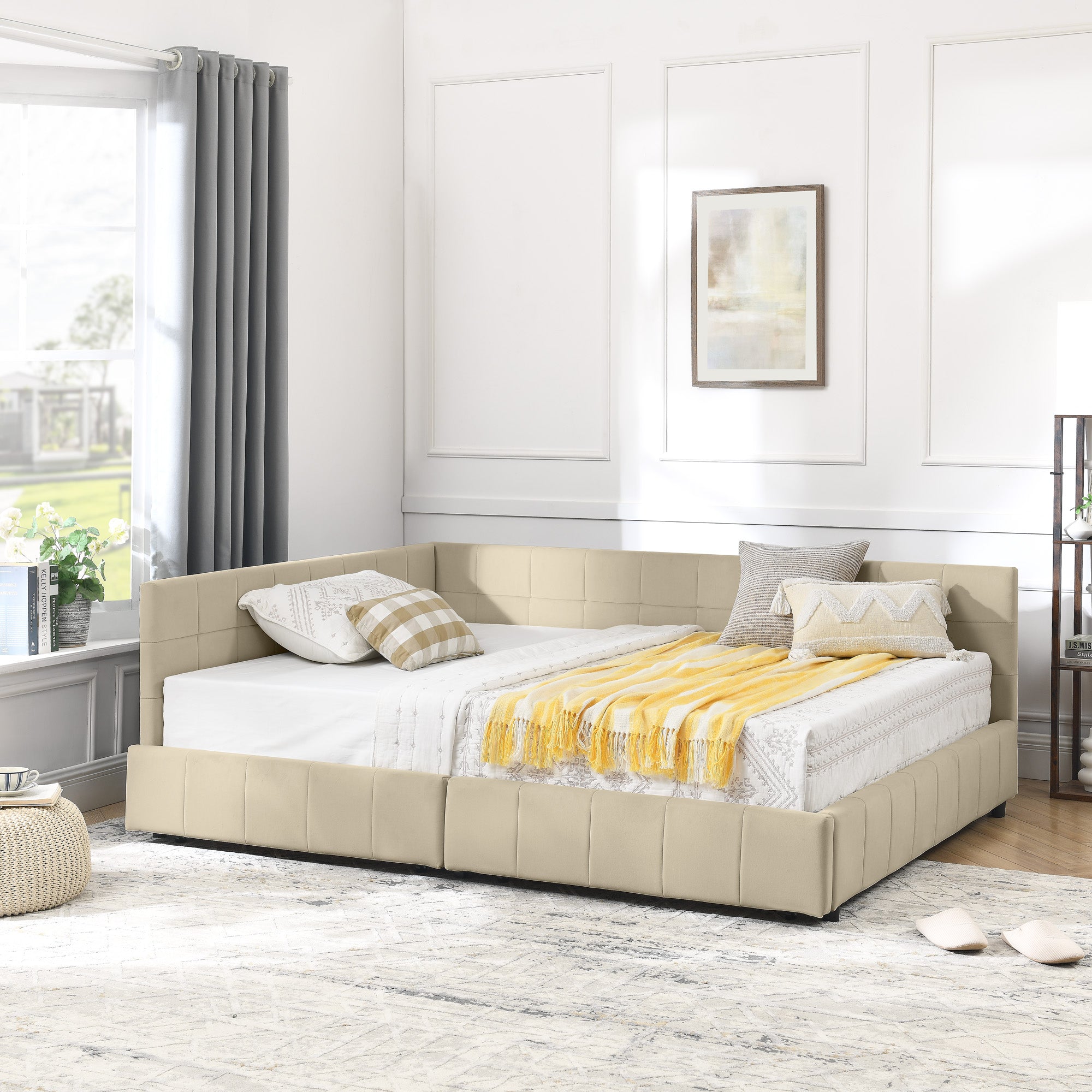 Full Size Storage Upholstered Tufted Bed Frame