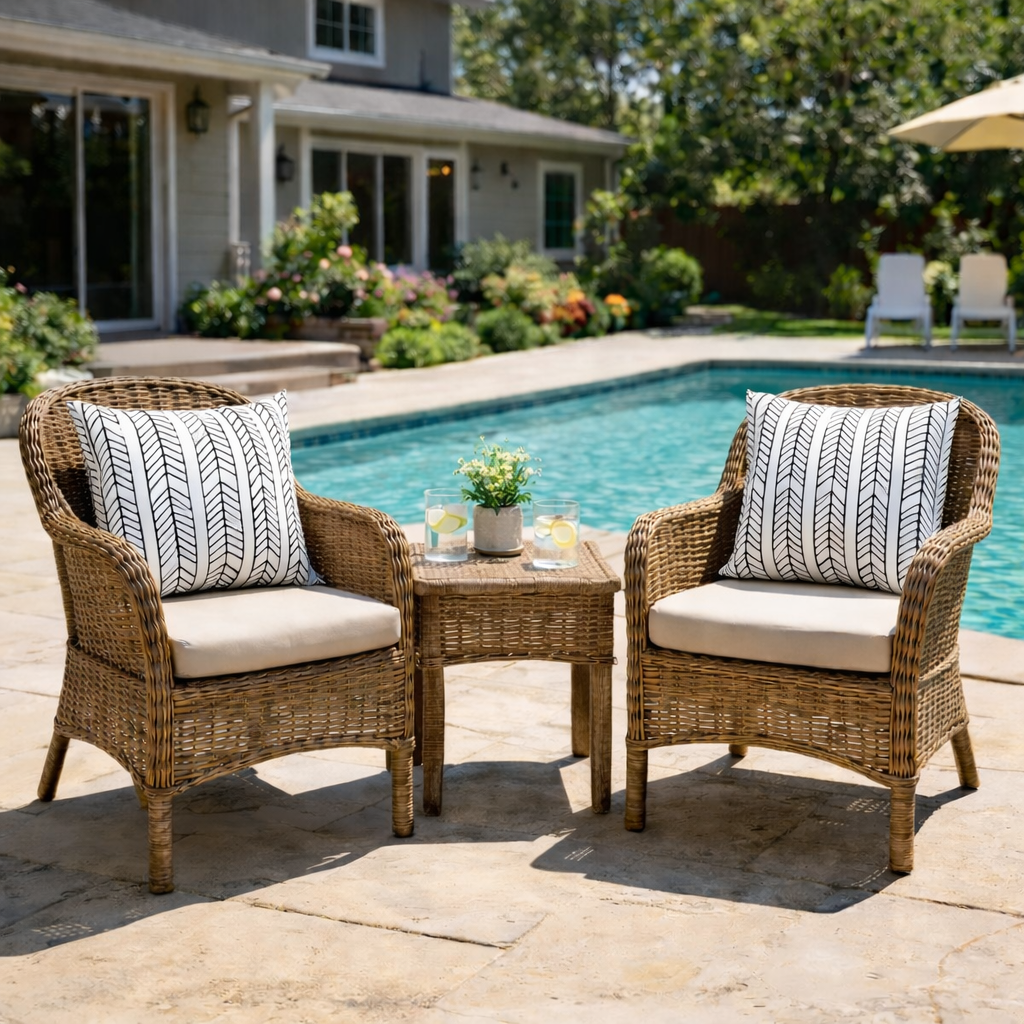 2 Pack Outdoor Lumbar Pillow Covers