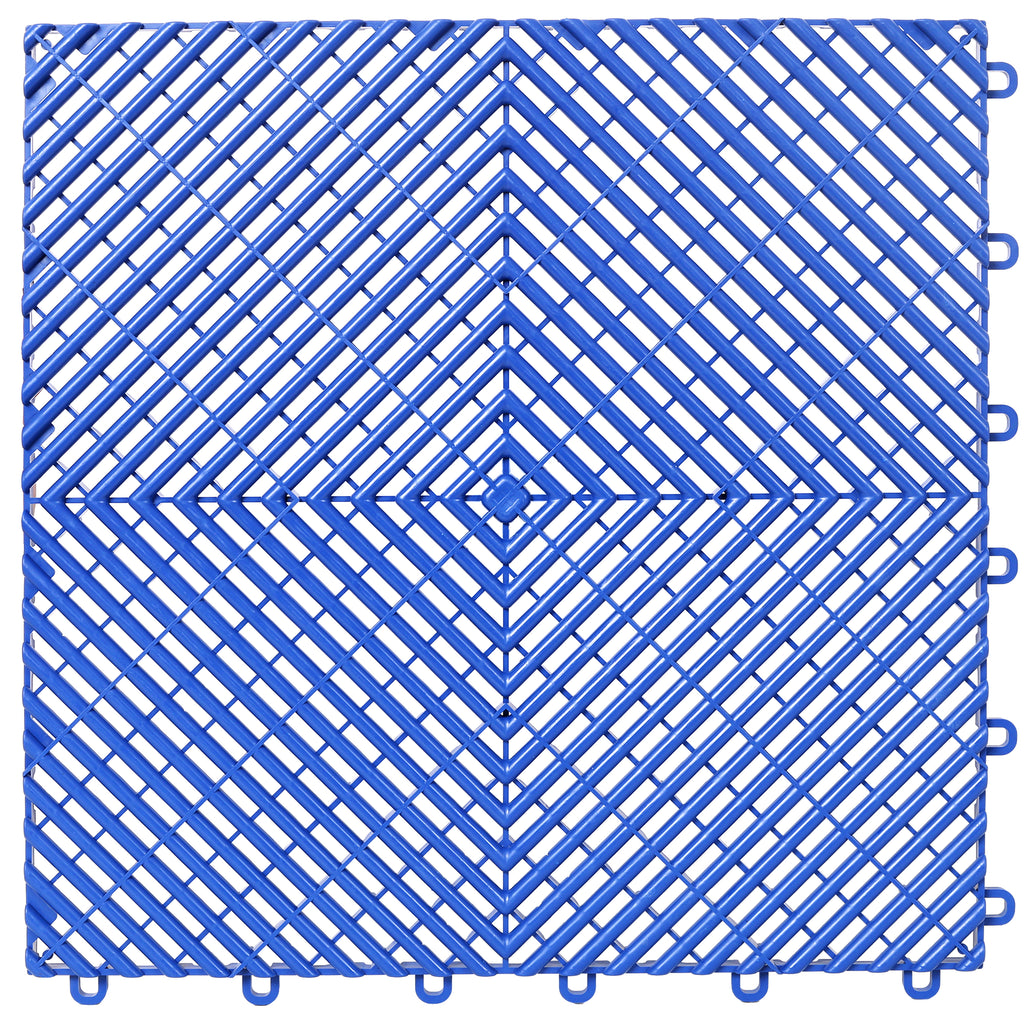 Interlocking Plastic Garage Floor Tiles, 15.6-Inch, Set of 25, Blue