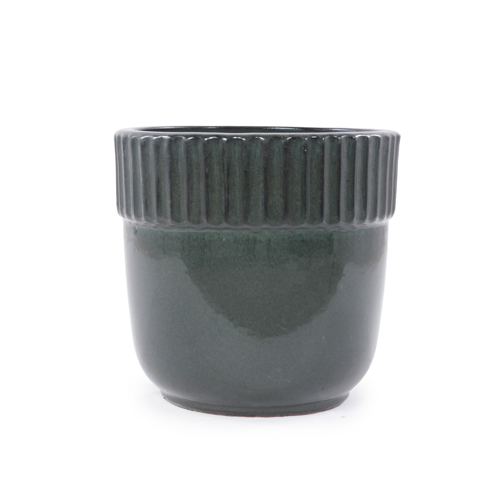 Handmade Ceramic Planter Set of 3, 15/12/9 Inch Diameter, Dark