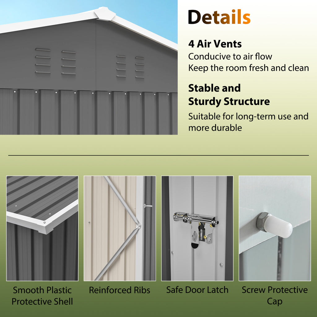 10'x8' Oversized Steel Storage Shed