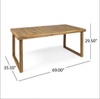 3Pcs Outdoor Acacia Wood Dining Set, Sandblast