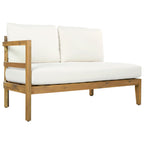 Outdoor Acacia Wood 5-Seater Sectional Sofa Set