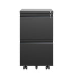 2 Drawer Metal Mobile File Cabinet, Rolling File Cabinet with Lock