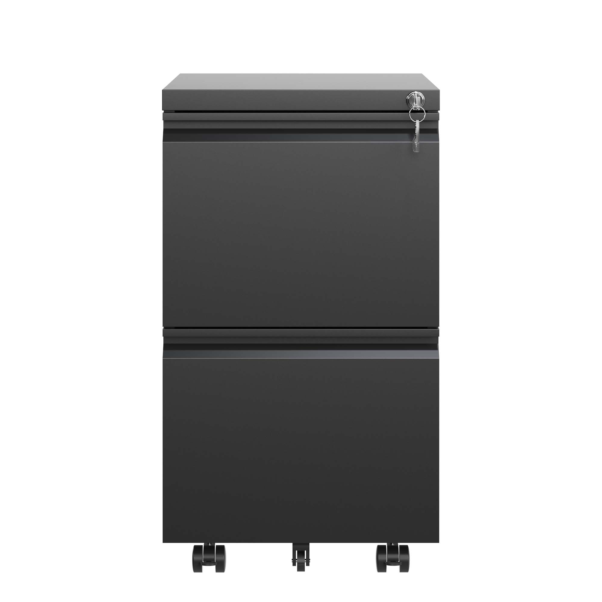 2 Drawer Metal Mobile File Cabinet, Rolling File Cabinet with Lock
