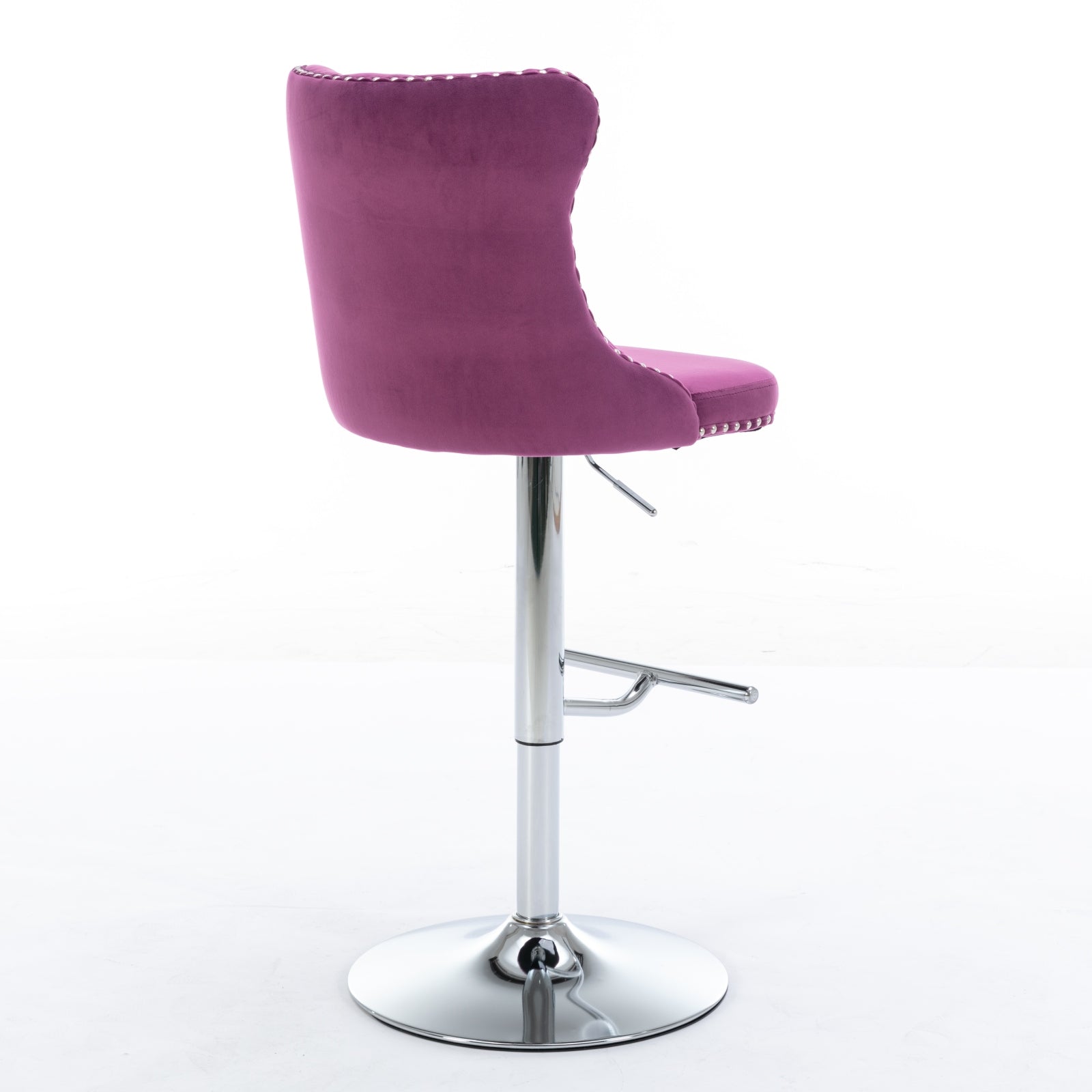 Swivel Velvet Barstools with Adjustable Seat Height