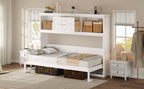 Twin Size Murphy Bed with Charging Station and a Drawer