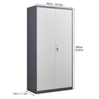 Gray Steel Lockable Large Capacity Wardrobe with Hanging Rod & Shelves
