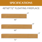 60" Fireplace Mantel Fir Wood Wall-Mounted & Floating Shelf