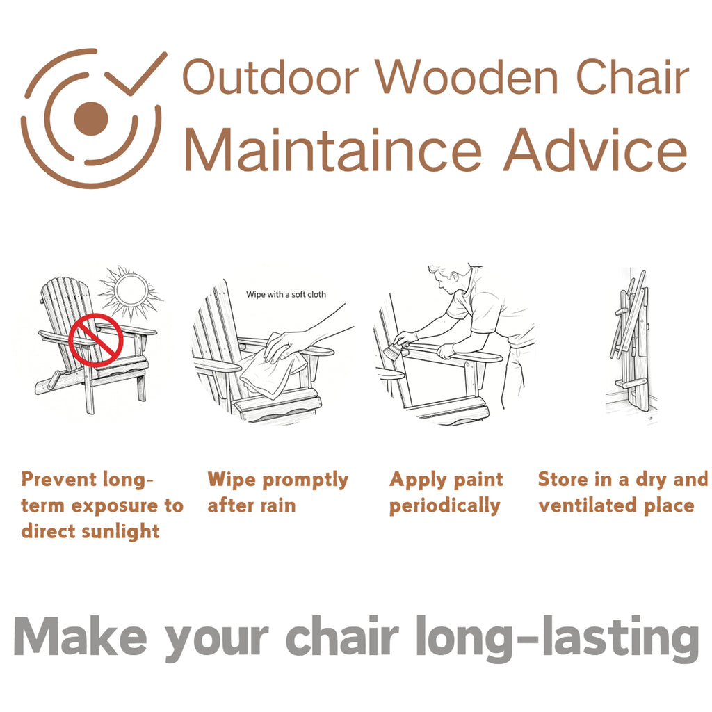 Oversize Wooden Outdoor Folding Adirondack Chair