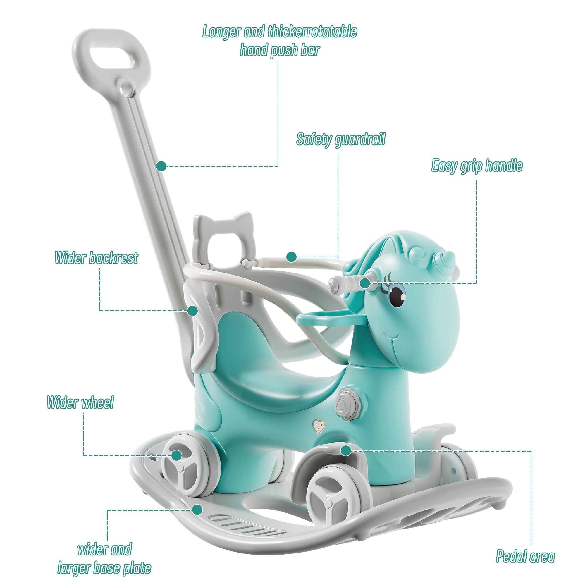 Rocking Horse for Toddlers, Balance Bike Ride On Toy