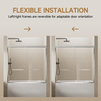 56"-60" W x 57" H Aluminum Frame Double Sliding Shower Door