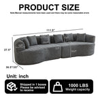 Curved Sectional Sofa - 111.5-Inch Oversized Modern Design