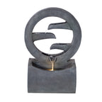 26.77"H Modern Circular Outdoor Fountain with LED Light