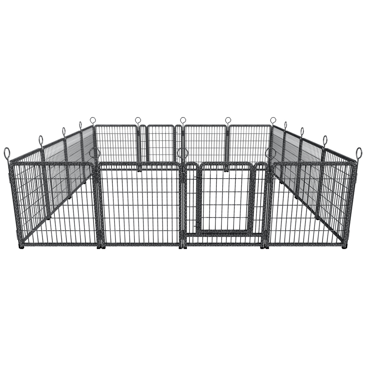 Dog Playpen Outdoor Extra Wide 16 Piece Panels Heavy Duty Dog Fence 40" Height Anti-Rust with Doors Portable for RV Camping Yard, Total 37FT, 111Sq.ft, Snowy