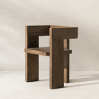 Avenel Solid Reclaimed Elm Sculptural Block Accent Chair