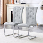 Set of 2 Retro Alligator Skin Upholstered Dining Chairs