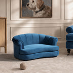 Halle 35.5" Rolled Arm Channel-Tufted Dog Sofa Bed