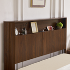 Full Extra Long Size Bed Frame with Storage Headboard