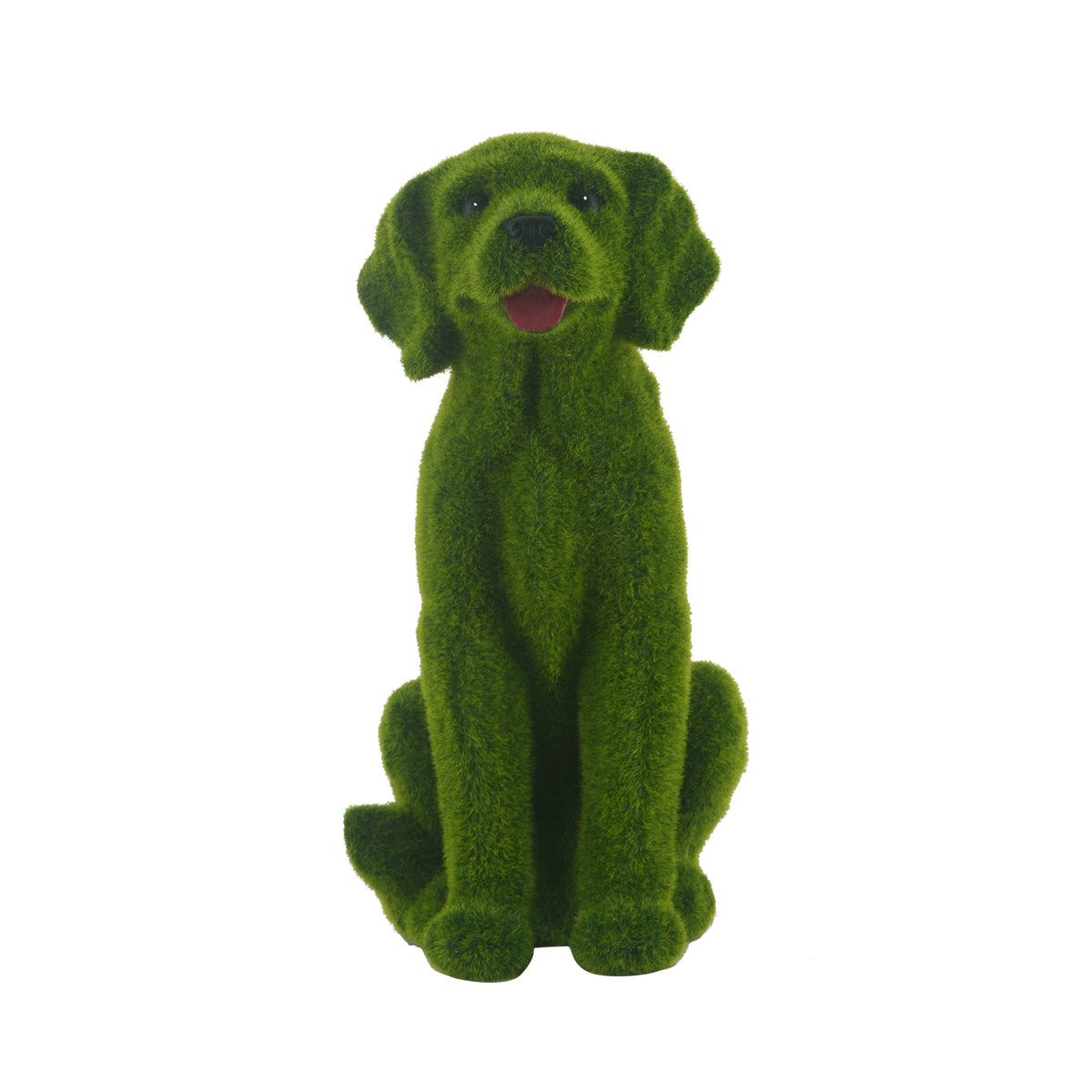 Flocked Dog Garden Statue - 13.78" Resin Figurine