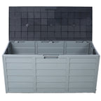 75 Gallon Resin Deck Box with Wheels for Outdoor Storage