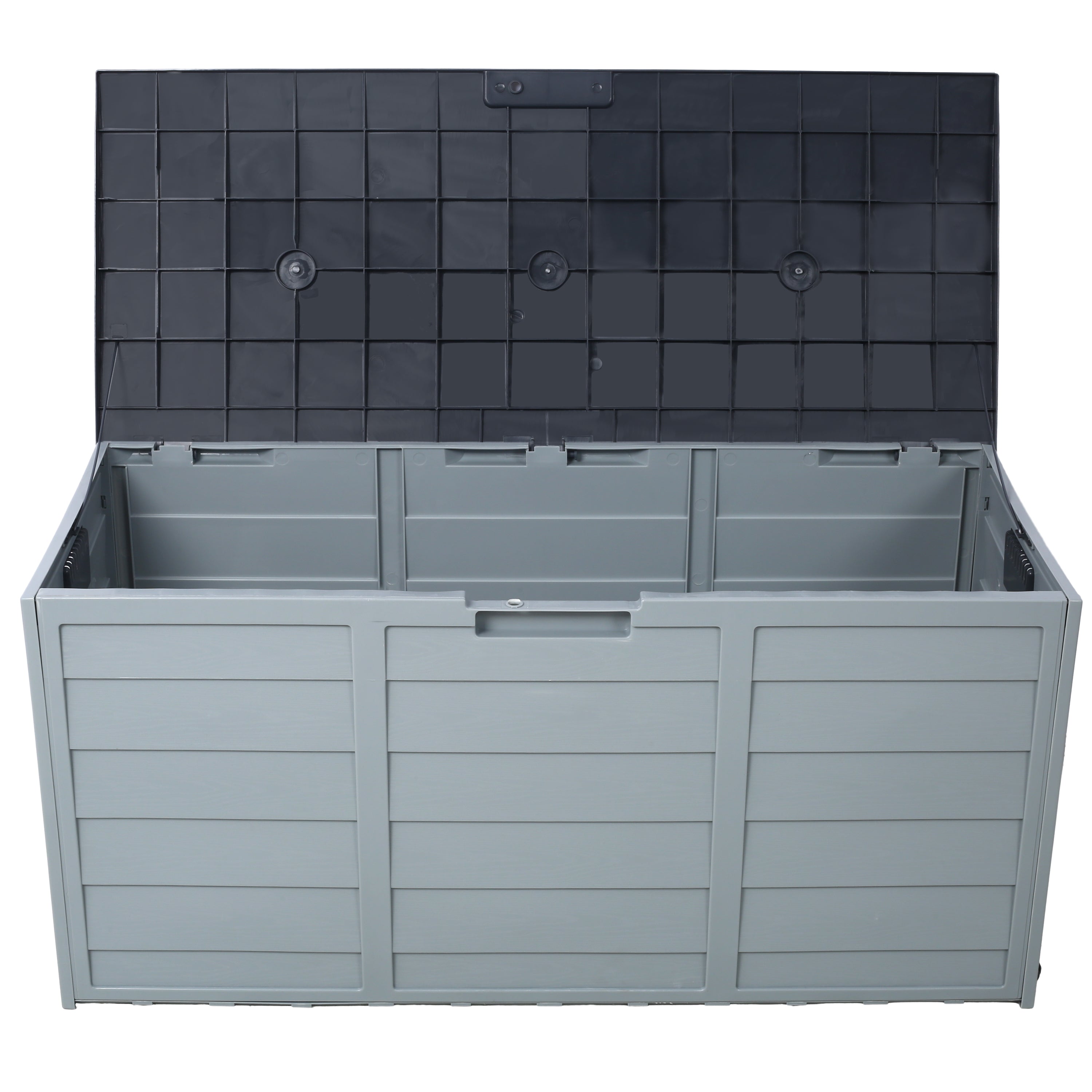 75 Gallon Resin Deck Box with Wheels for Outdoor Storage