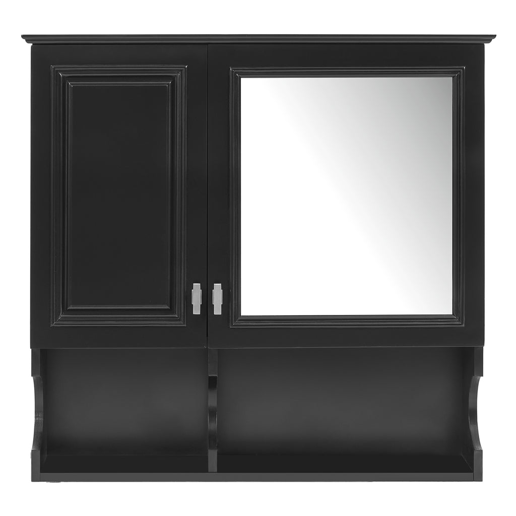 30 Inch Mirror Medicine Cabinet with Open Shelves