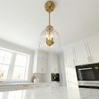 Ember Three Candle Lights Chain Pendant With Clear Glass - Satin