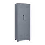 Broom Storage Cabinet With Locking Doors And Shelves