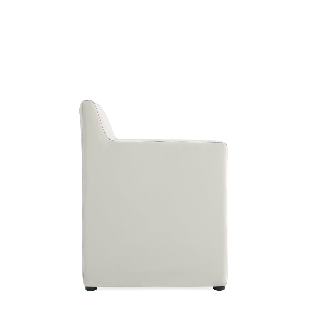 Anna Square Vegan Leather Armchair in Stone