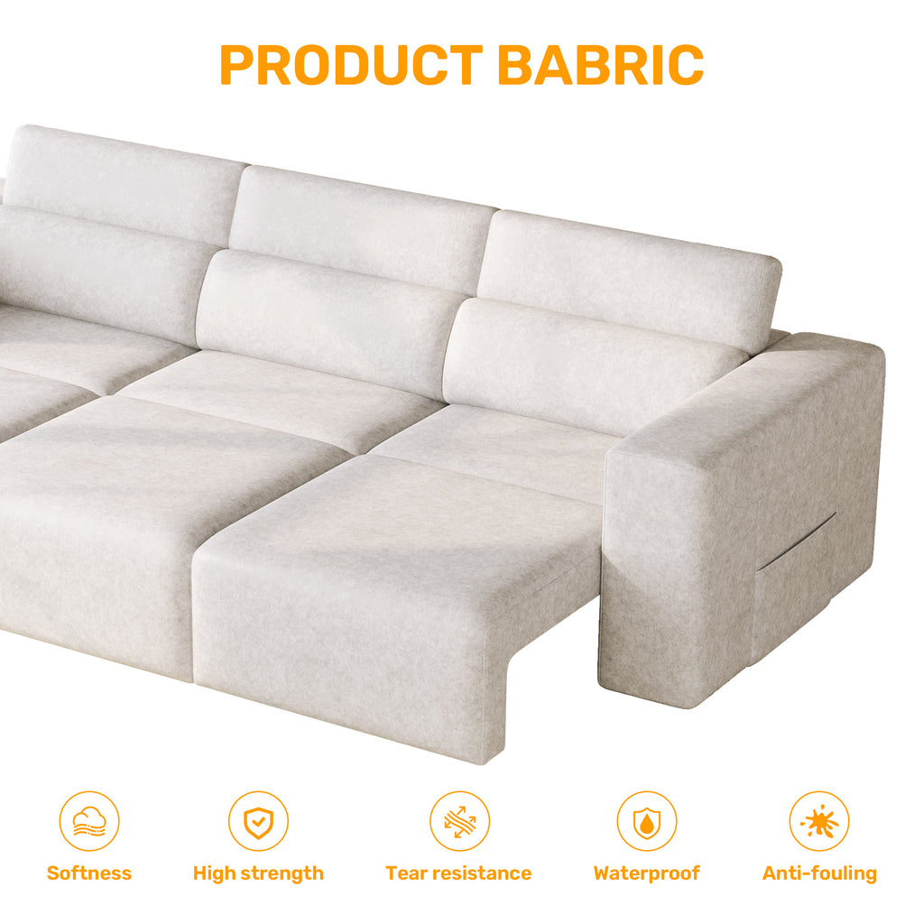 3 Seats Power Recliner Sofa with Wireless Charging