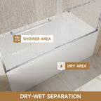 56"-60" W x 57" H Aluminum Frame Double Sliding Shower Door