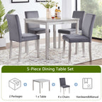 5 Piece Wooden Dining Table Set