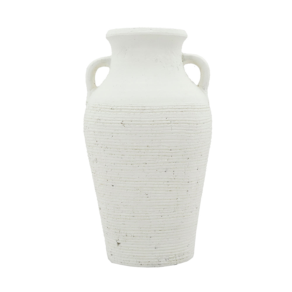 Rustic White Terracotta Tall Vase