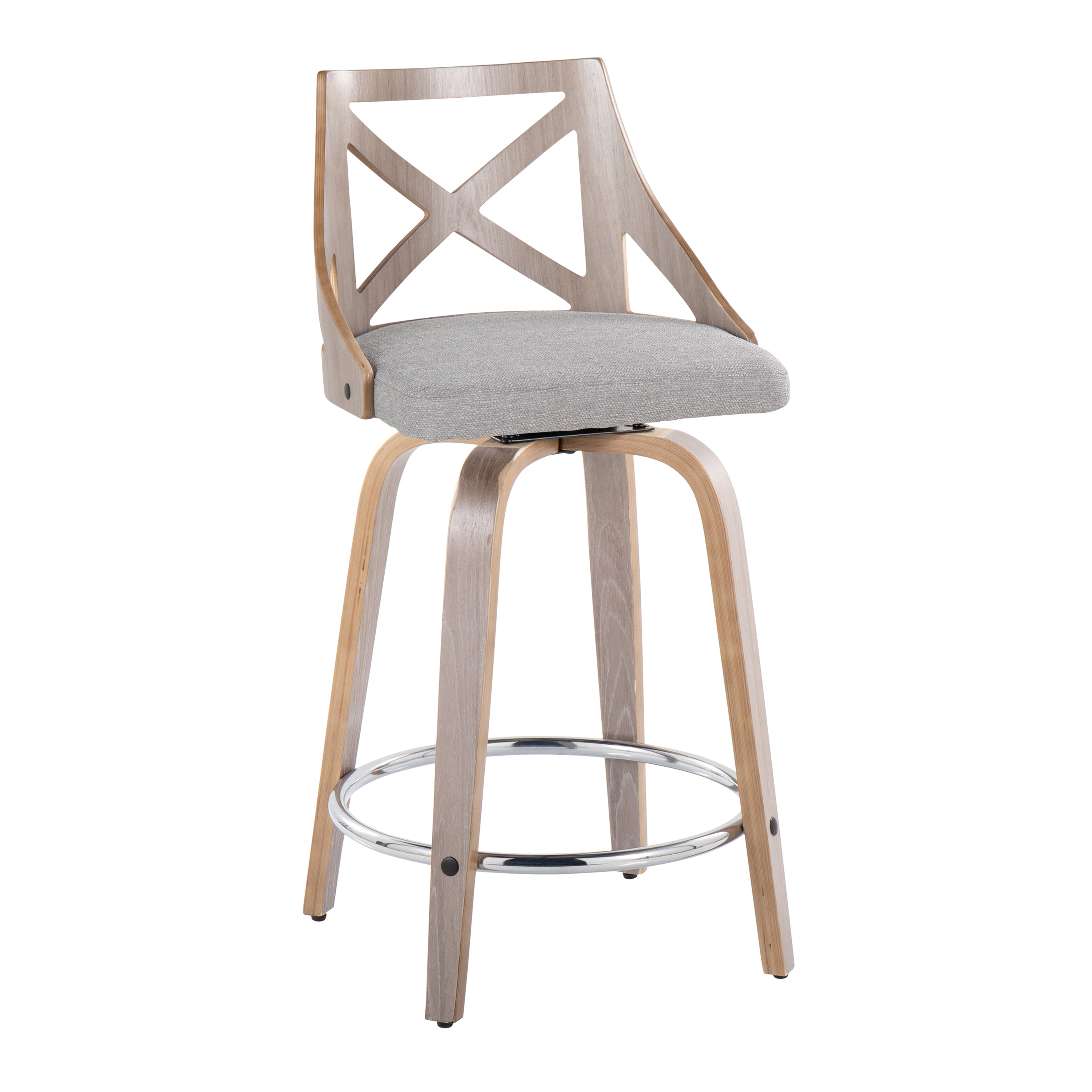 24" Fixed-Height Counter Stool with Swivel in Light