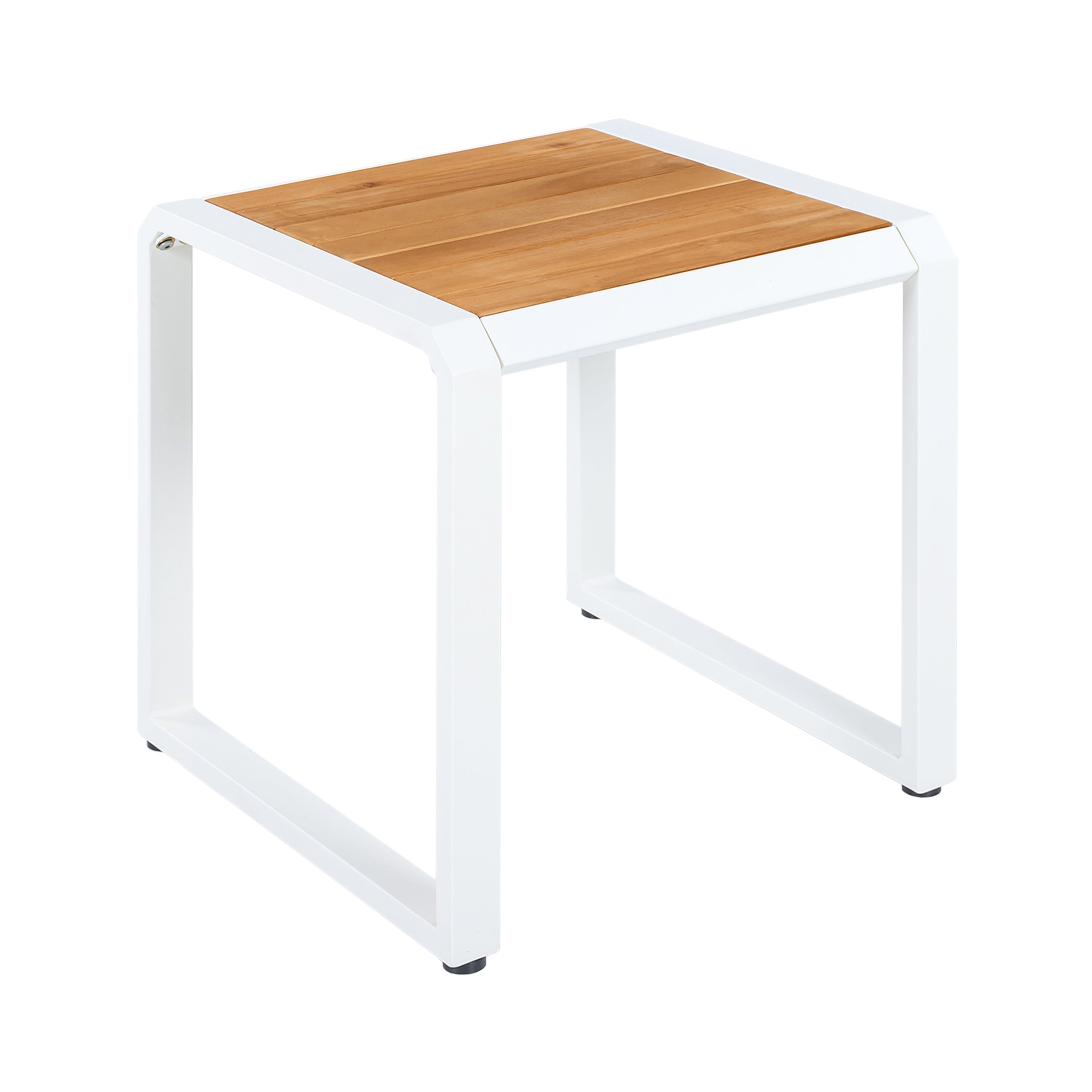 Outdoor Side Table with Teak Wood Top