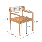 Creative Braided Acacia Wood Outdoor Dining Table and Chairs