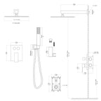 Dual Shower Head - 12 Inch Wall Mounted Square Shower System with Rough-in Valve, Matte