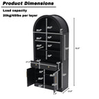 Arched Bookshelf with Storage Cabinet