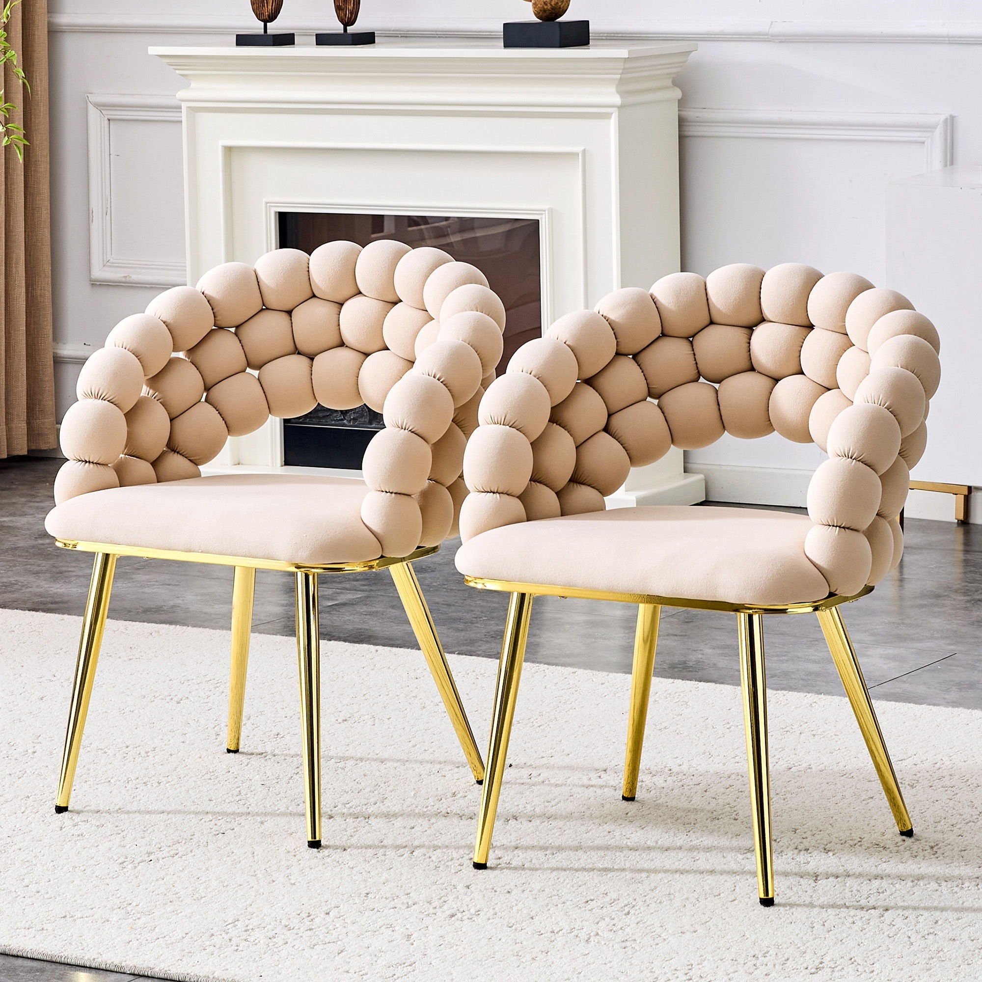Puffy Bubble Ball Chain Chairs For Dining Room (Set of 2)