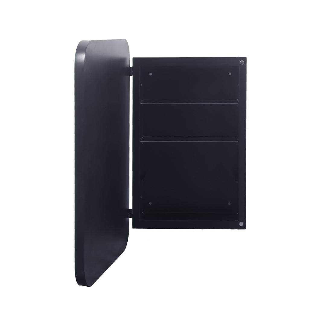 20x30 Inch Recessed Black Metal Framed Medicine Cabinet