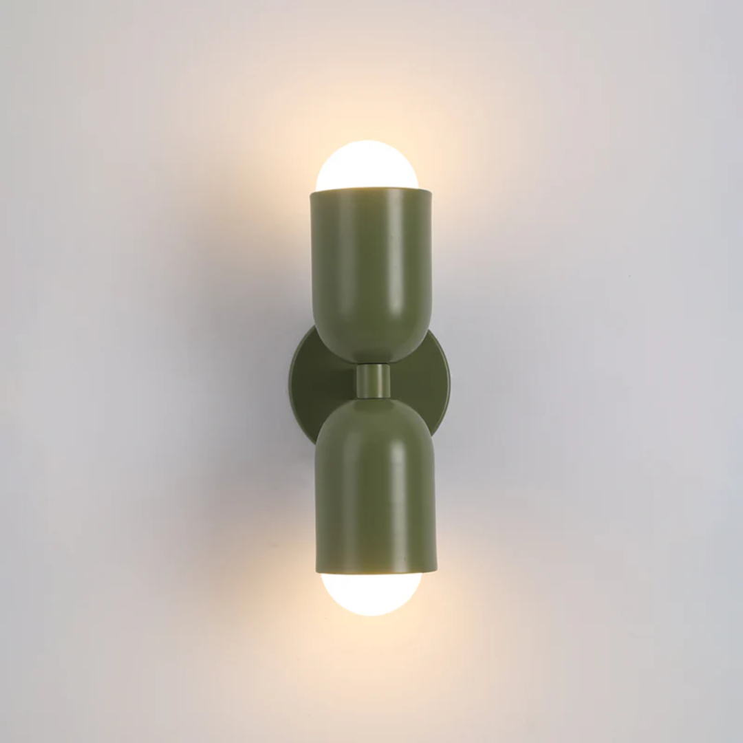 Modern Metal Cylinder LED Wall Sconce 2-Light Warm White Indoor