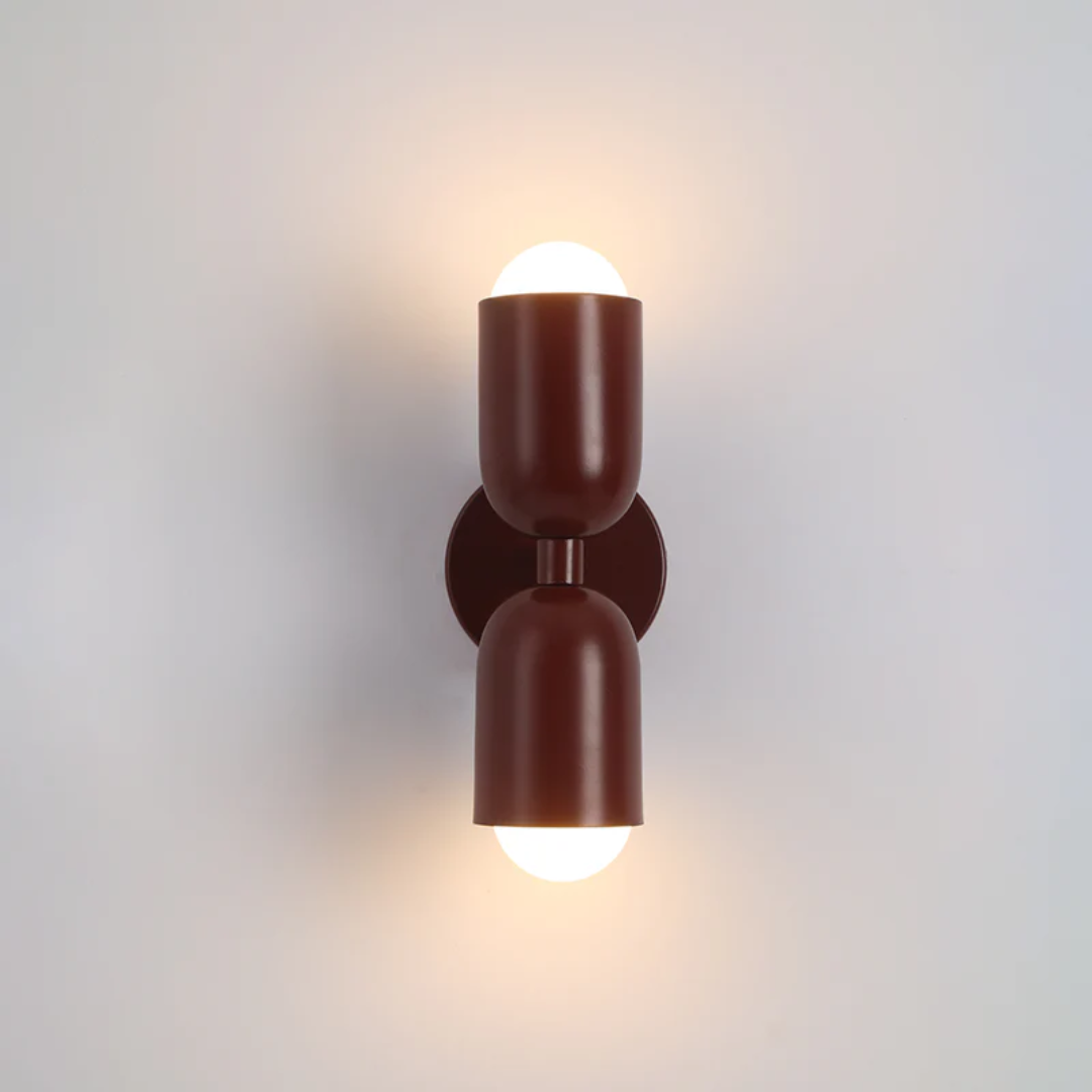 Modern Metal Cylinder LED Wall Sconce 2-Light Warm White Indoor