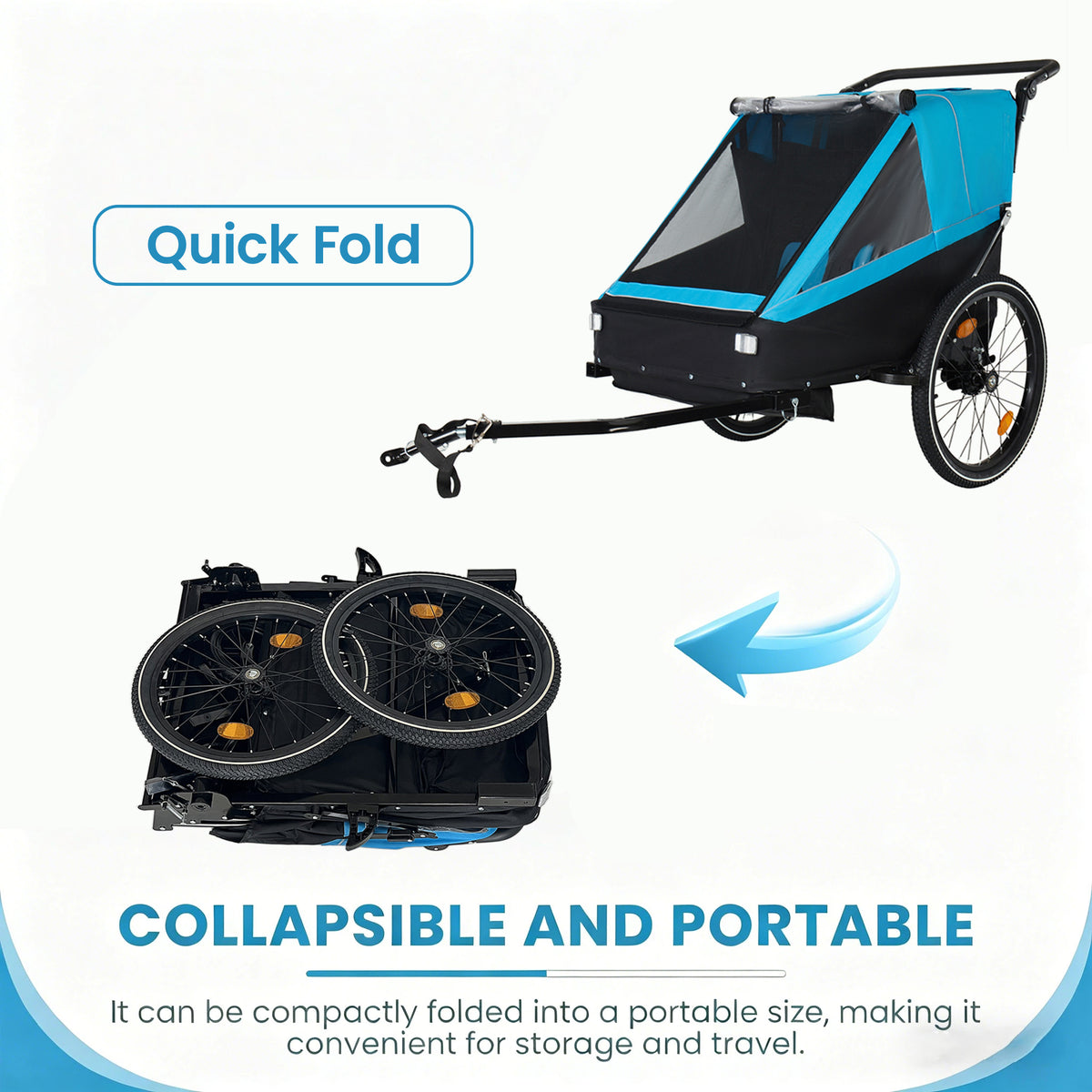 2 In 1 Kids Bike Trailer and Stroller