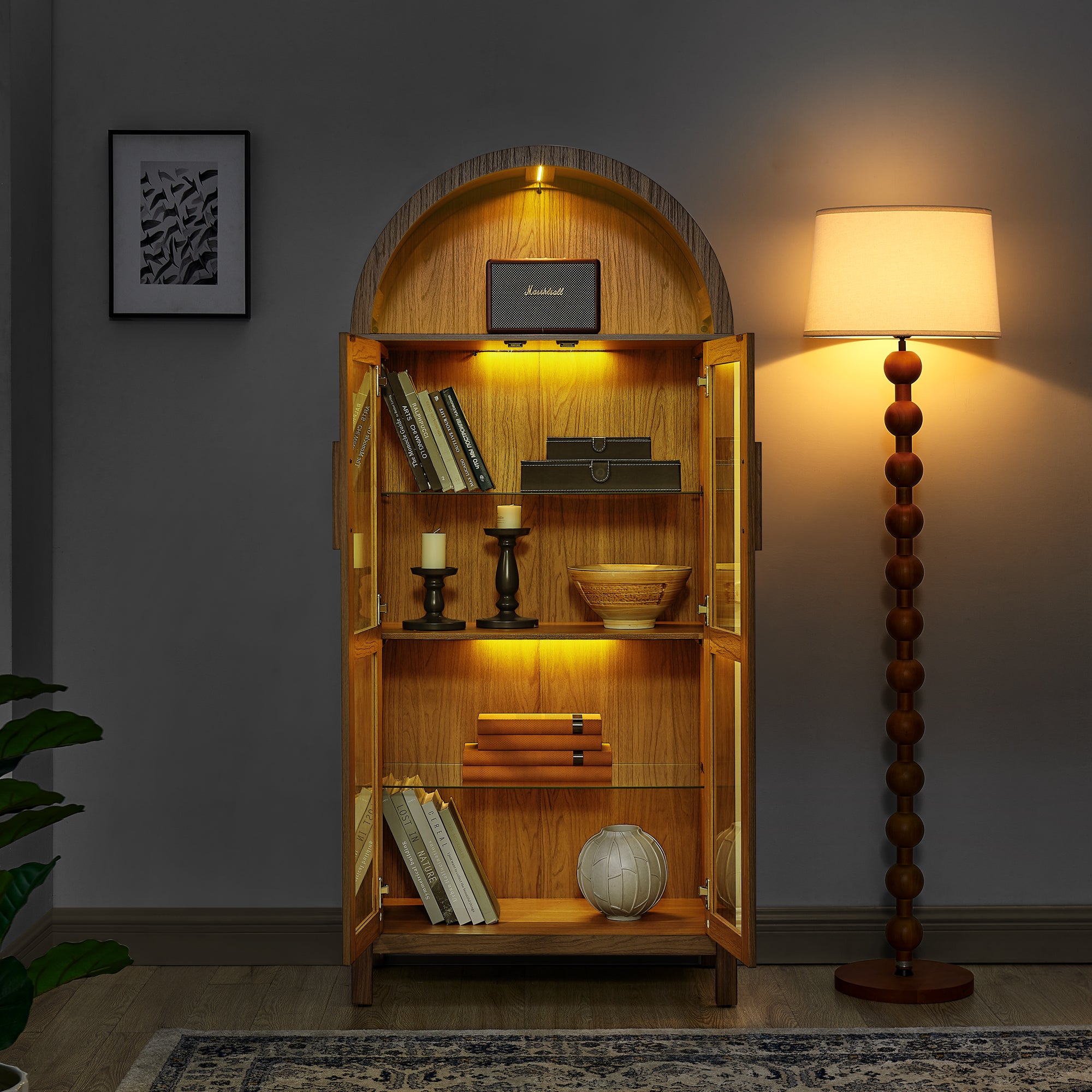Modern Retro High Arched Storage Cabinet