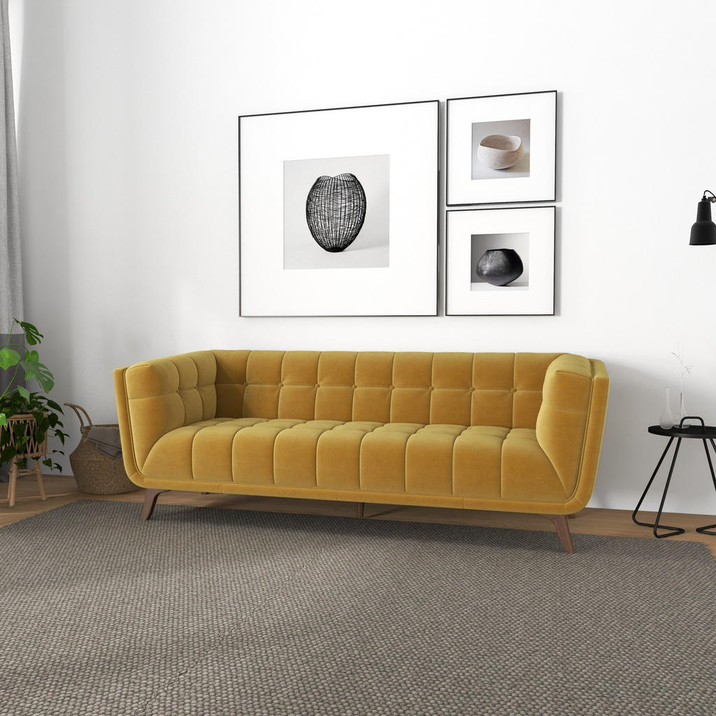 Addison Large Teal Velvet Sofa