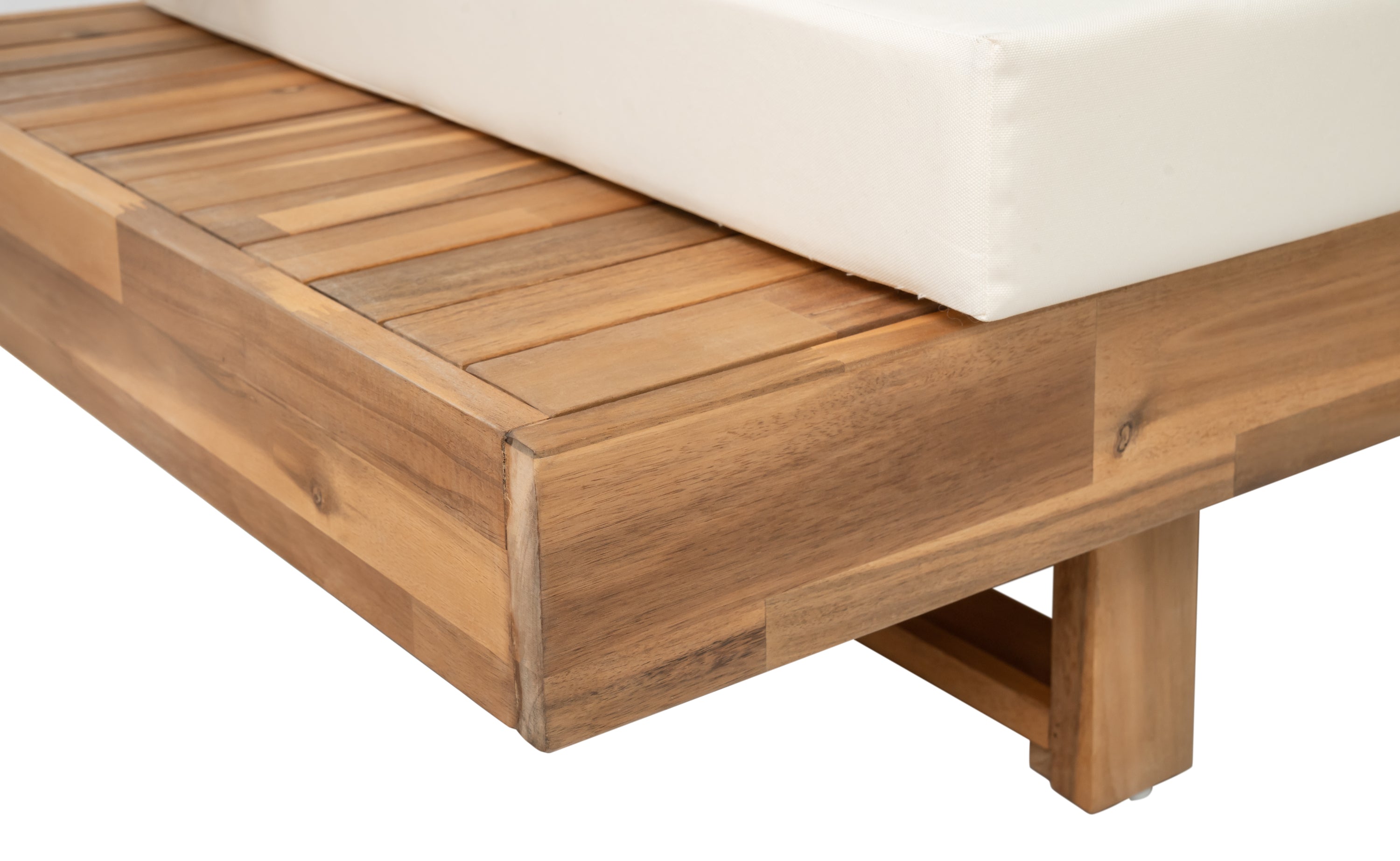 Outdoor 4pc Acacia Wood Sectional Patio Sofa Set