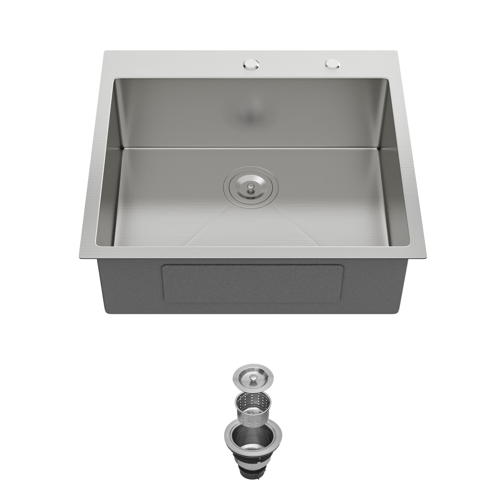 24 x 18 x 9 Inch Kitchen Sink Drop In 16 Gauge Stainless Steel