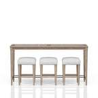 Frosted Glass Console Table With 3 Stools